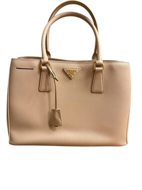 Prada Cammeo Saffiano Leather Satchel with Gold Hardware